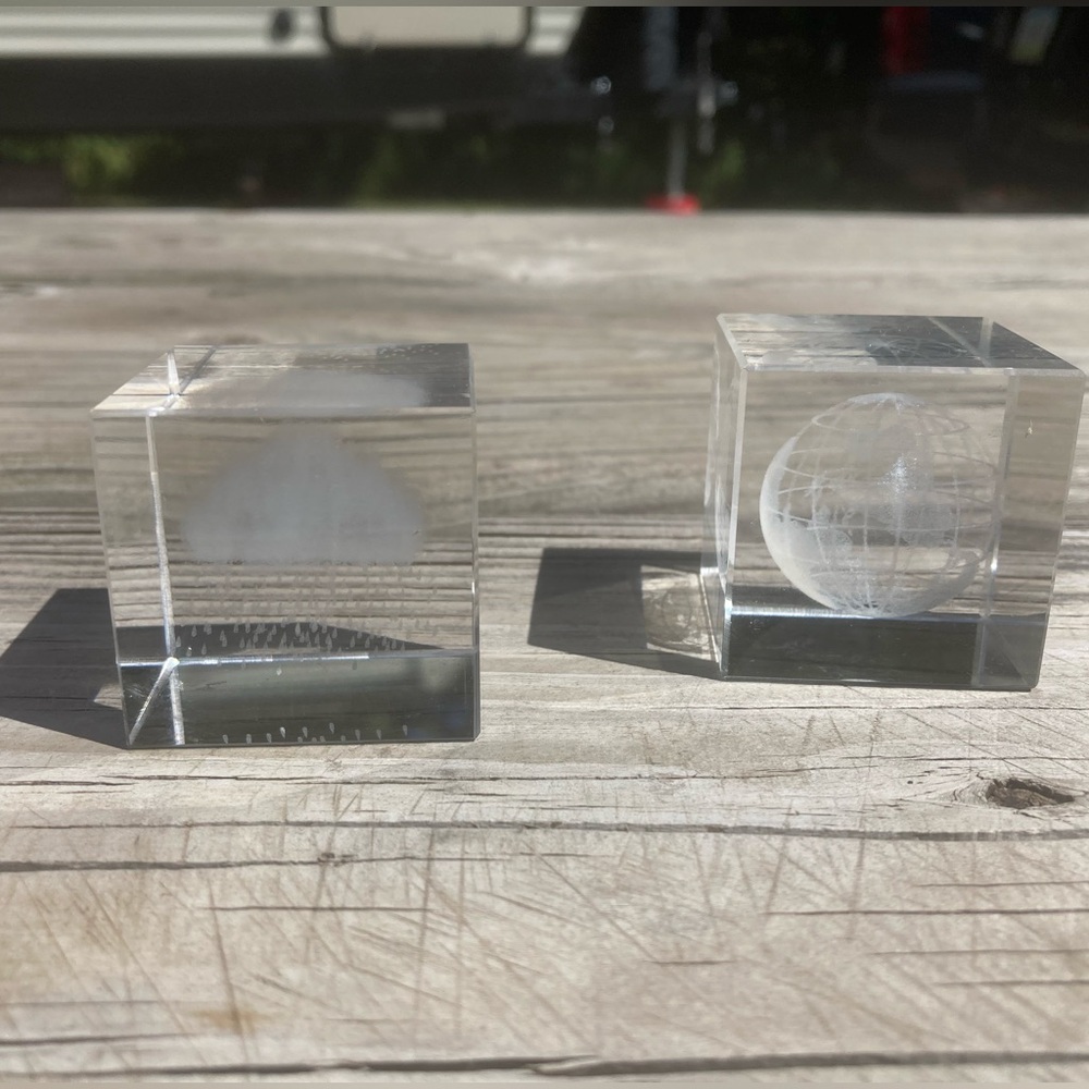 Cool planet/earth & rain cloud desk decoration or paper weight